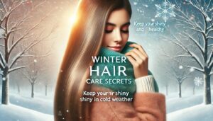 a girl standing in winter seson.winter hair care